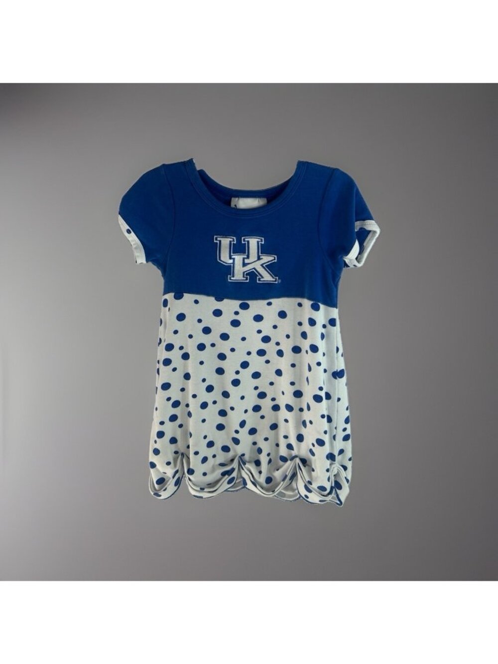 NCAA Kentucky Wildcats Blue Polka Dot Scallop Top UK Logo Two Feet Ahead Size 3+